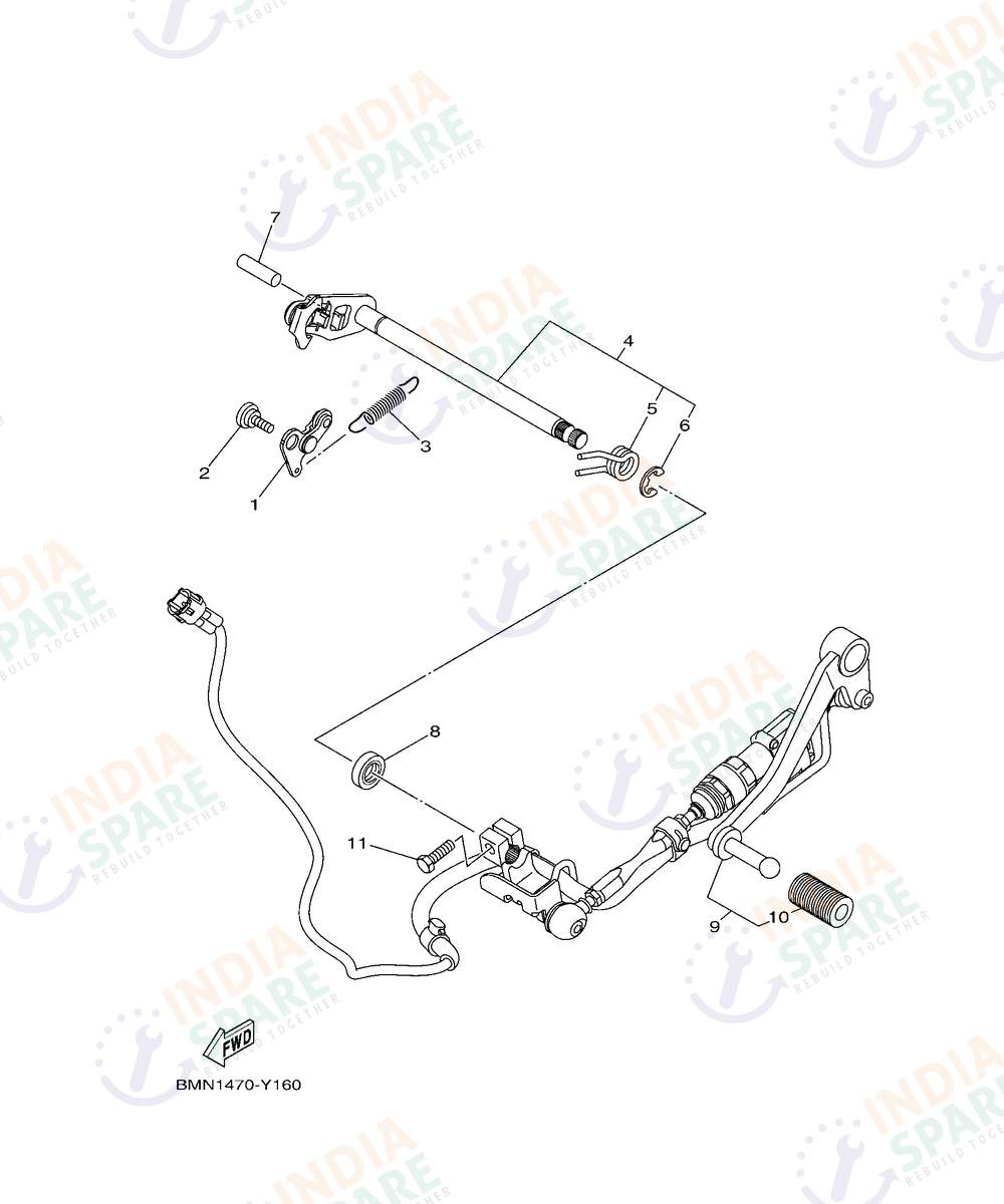 YAMAHA DM49 V4 Series SHIFT SHAFT